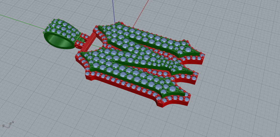 CUSTOM PAVE SETTING LETTER M 3D print model_3