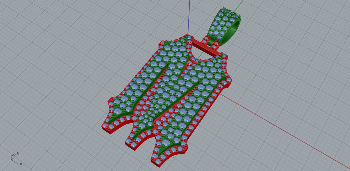 CUSTOM PAVE SETTING LETTER M 3D print model_6