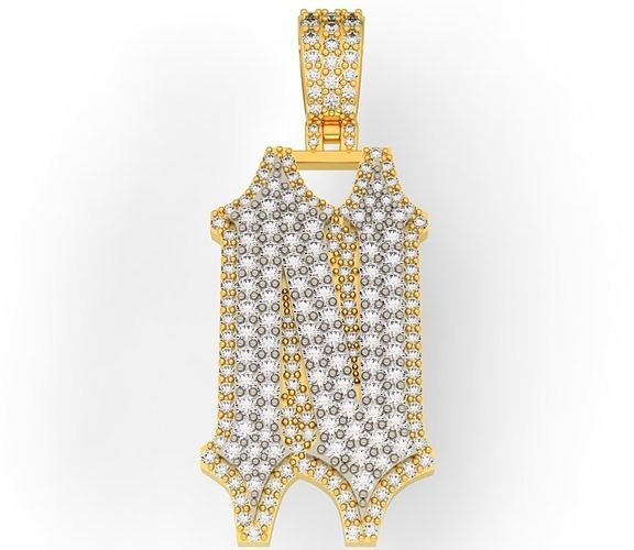 CUSTOM PAVE SETTING LETTER N 3D print model