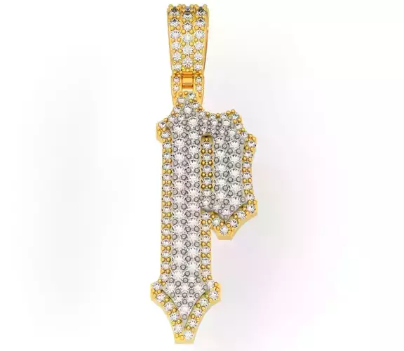CUSTOM PAVE SETTING LETTER P