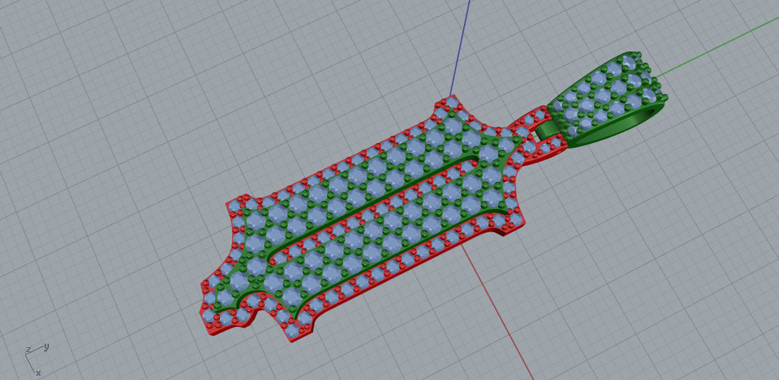 CUSTOM PAVE SETTING LETTER Q 3D print model_6