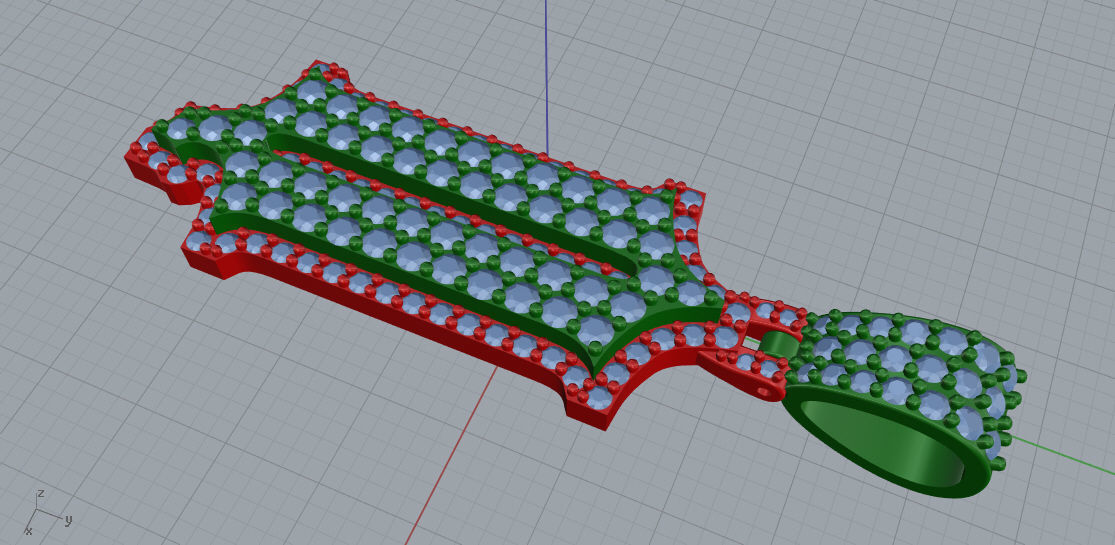 CUSTOM PAVE SETTING LETTER Q 3D print model_5