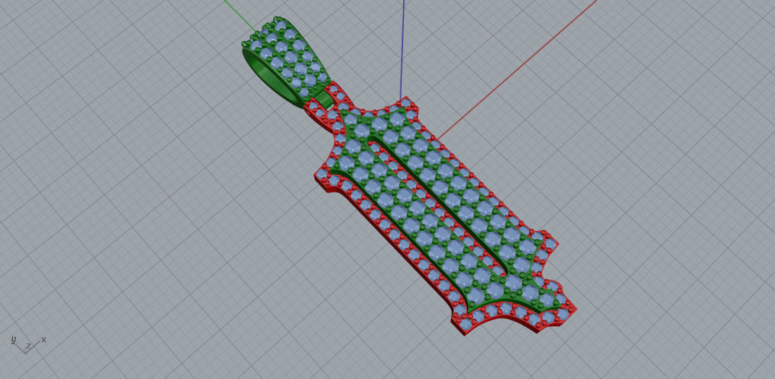 CUSTOM PAVE SETTING LETTER Q 3D print model_1