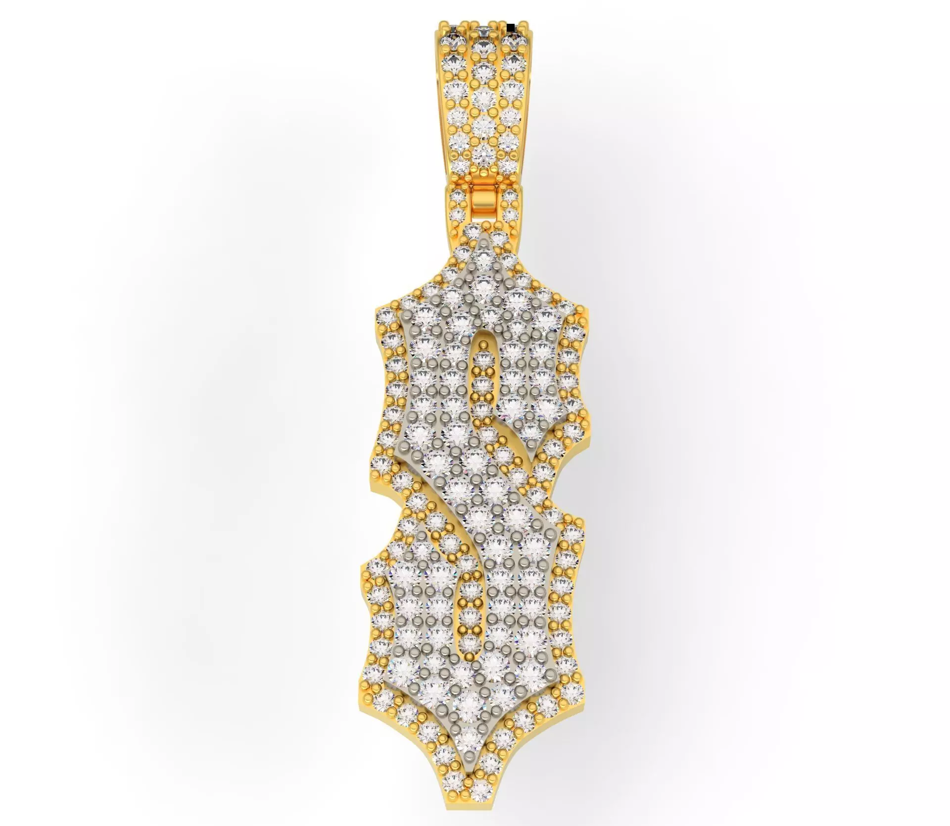 CUSTOM PAVE SETTING LETTER S 3D print model_0