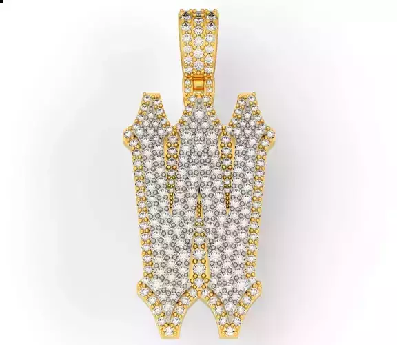 CUSTOM PAVE SETTING LETTER W