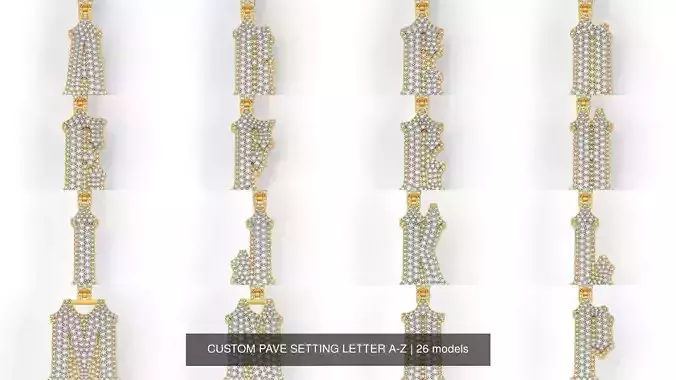 CUSTOM PAVE SETTING LETTER A-Z