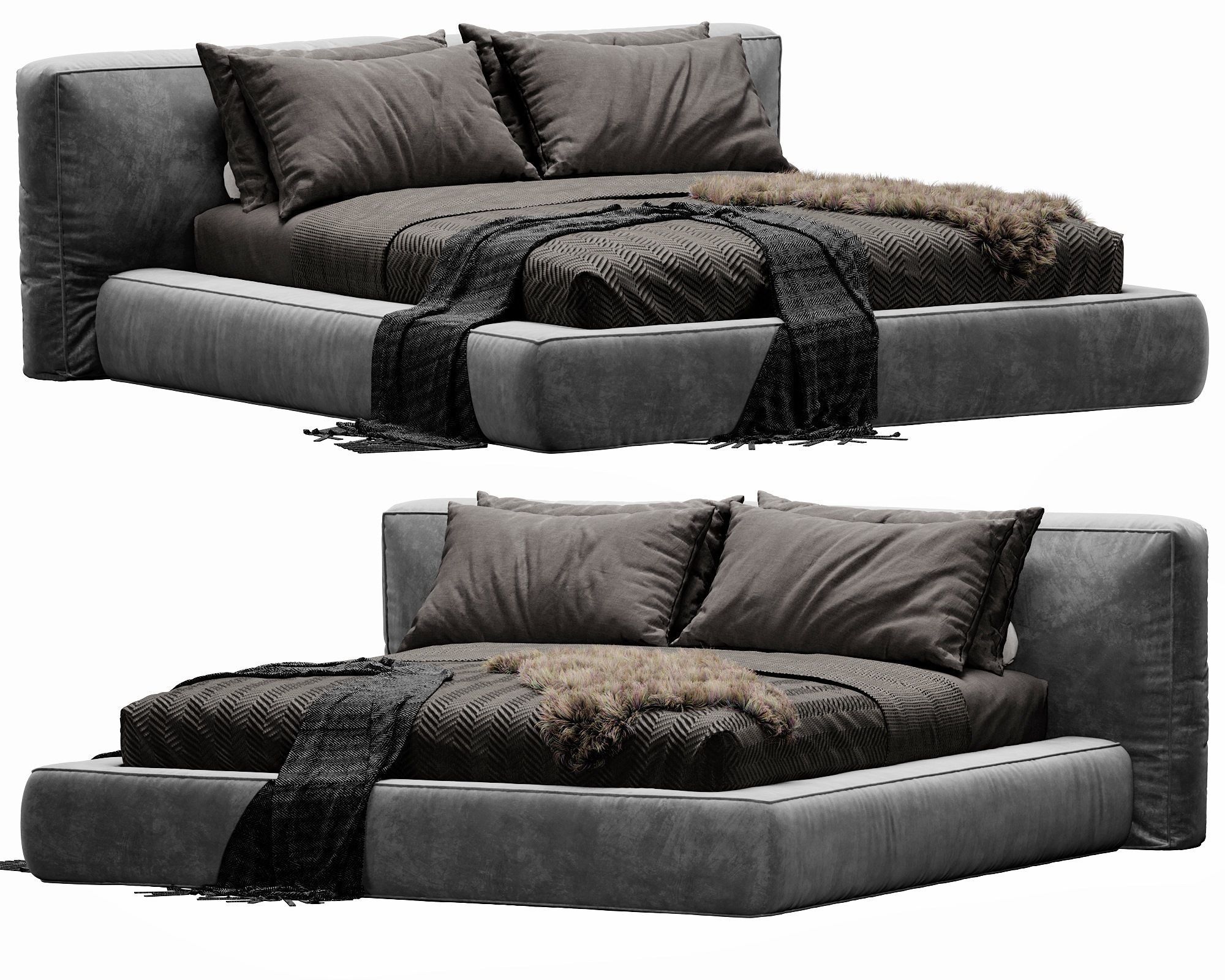 Bonaldo Fluff Bed 3D model_2