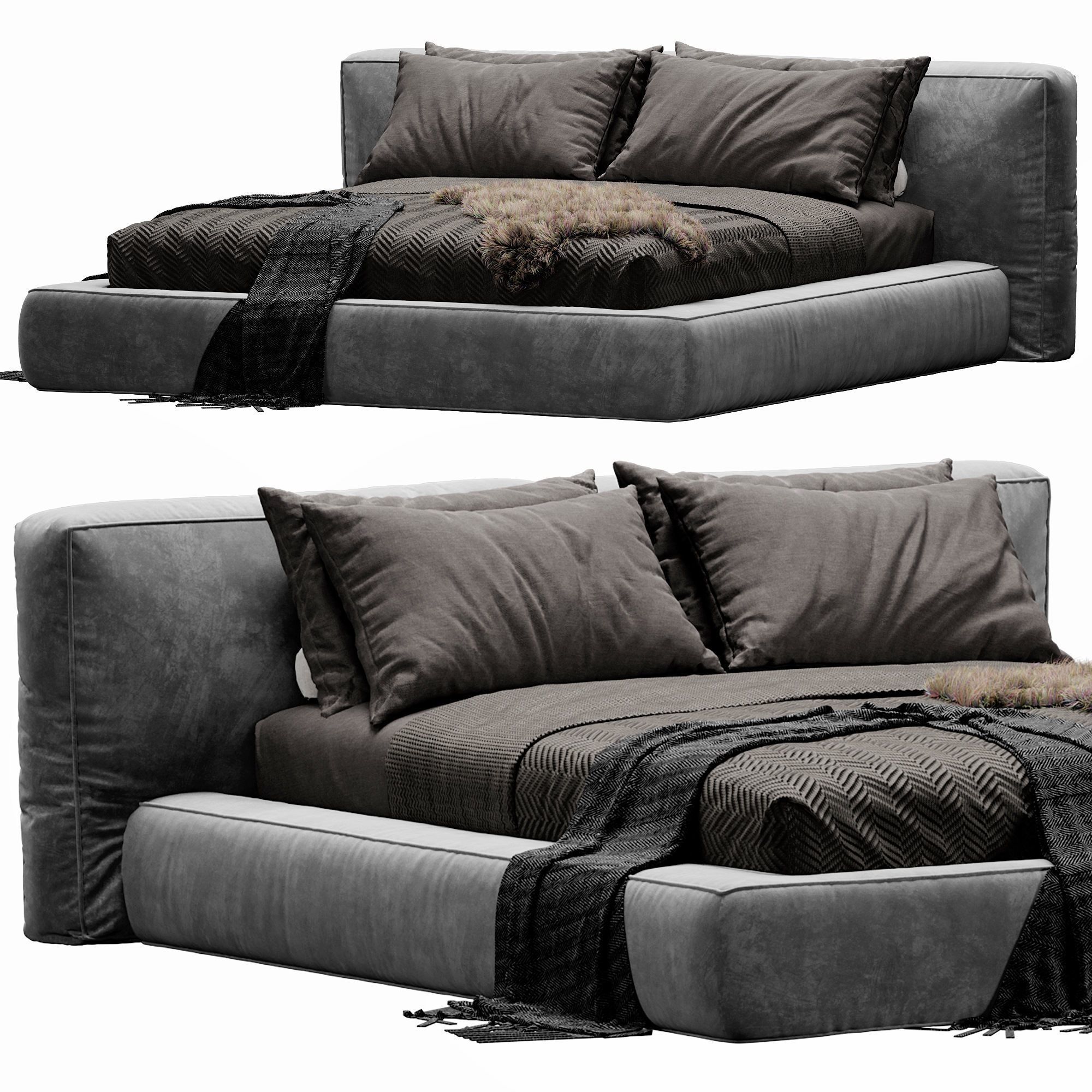 Bonaldo Fluff Bed 3D model_10