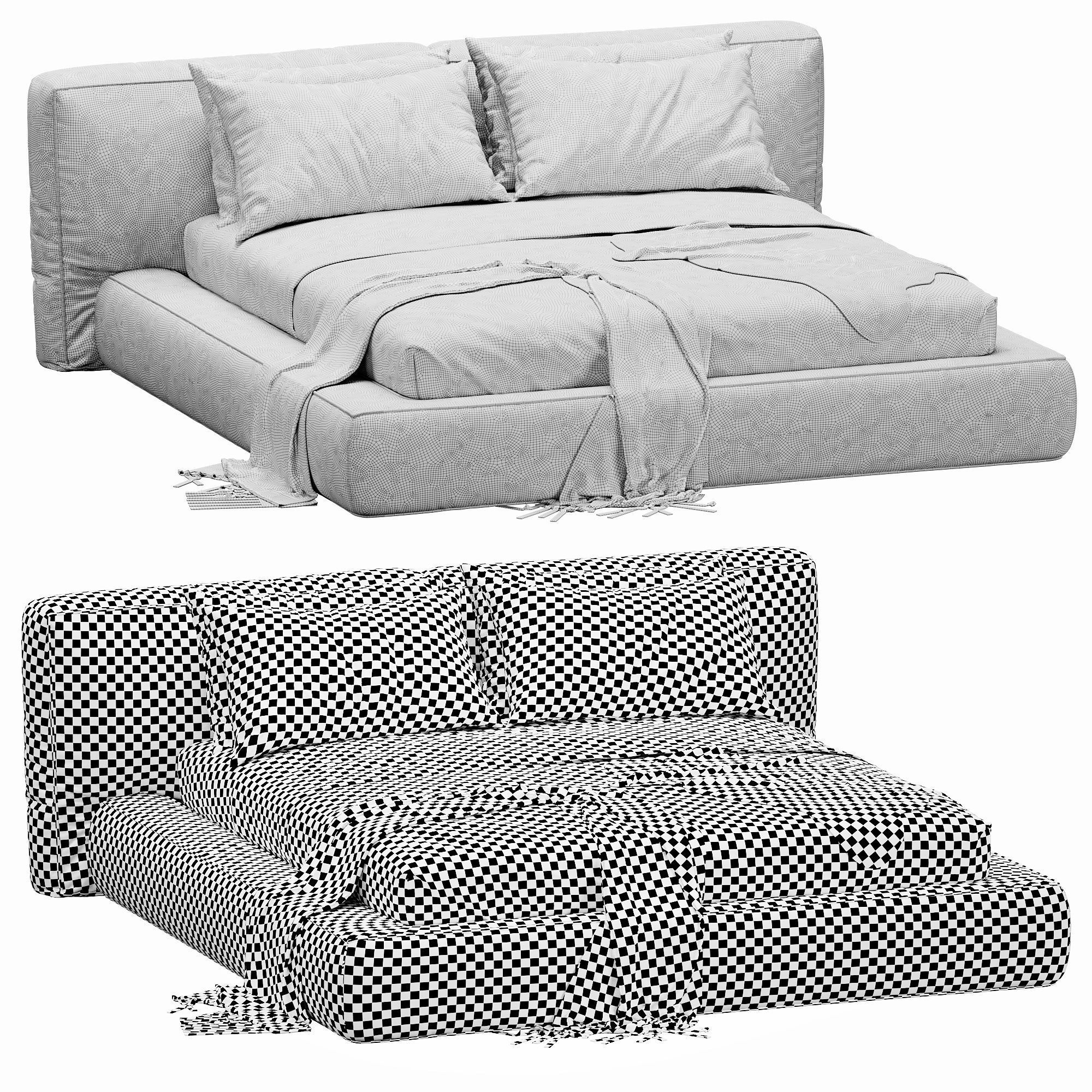 Bonaldo Fluff Bed 3D model_8