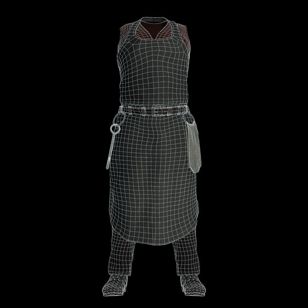 Fantasy Tavern Butcher - Fantasy Clothing Low-poly 3D model_8
