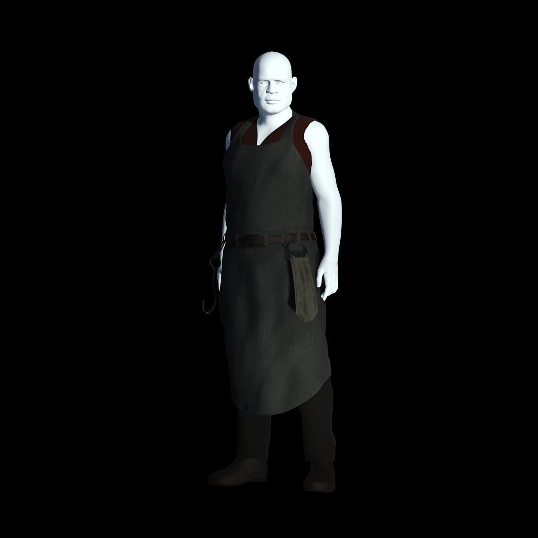 Fantasy Tavern Butcher - Fantasy Clothing Low-poly 3D model_4