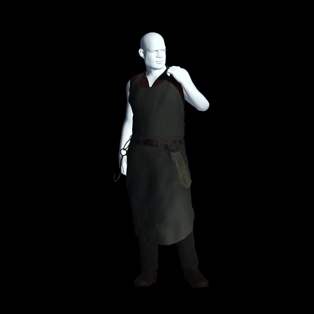 Fantasy Tavern Butcher - Fantasy Clothing Low-poly 3D model_3
