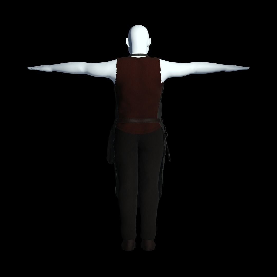 Fantasy Tavern Butcher - Fantasy Clothing Low-poly 3D model_10