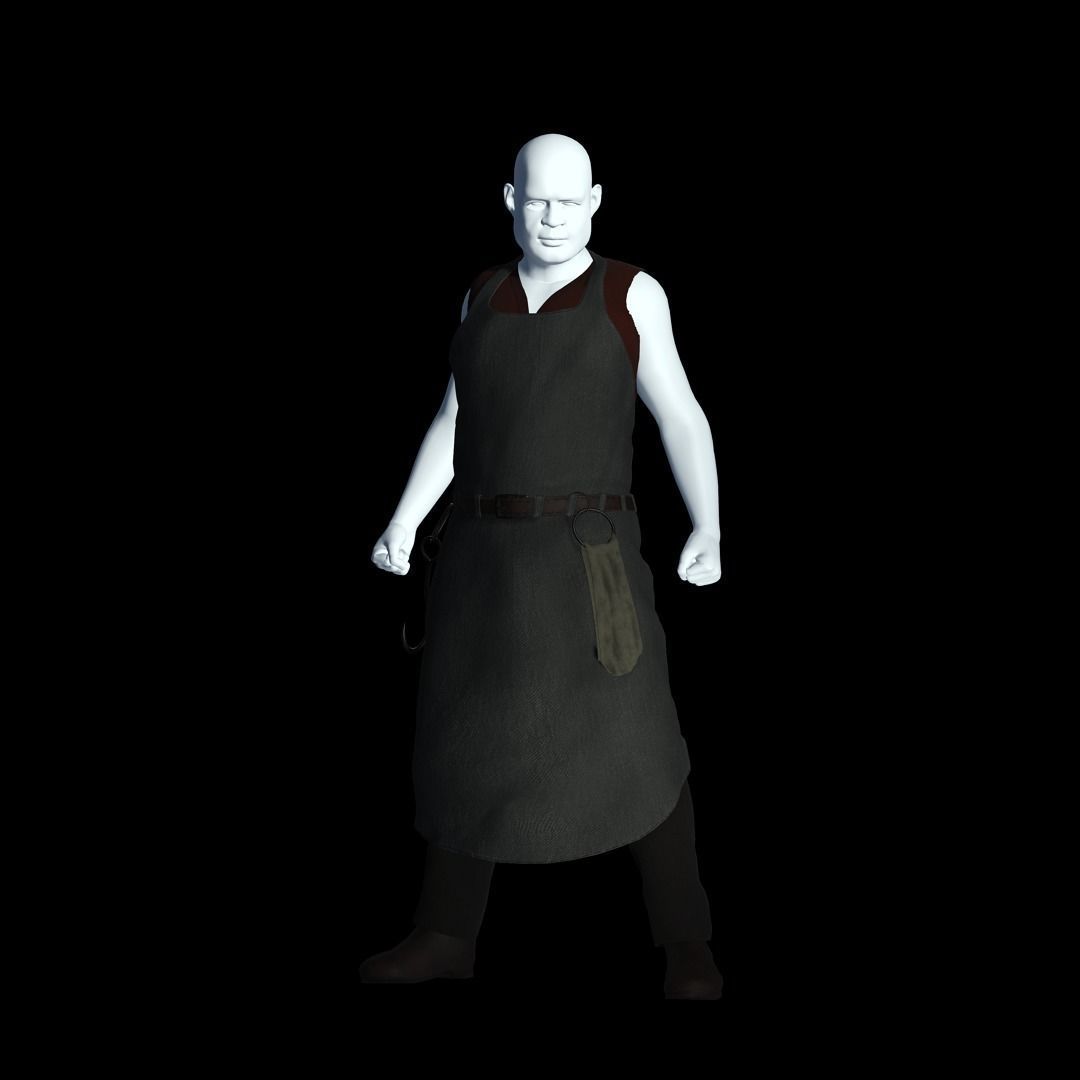 Fantasy Tavern Butcher - Fantasy Clothing Low-poly 3D model_5