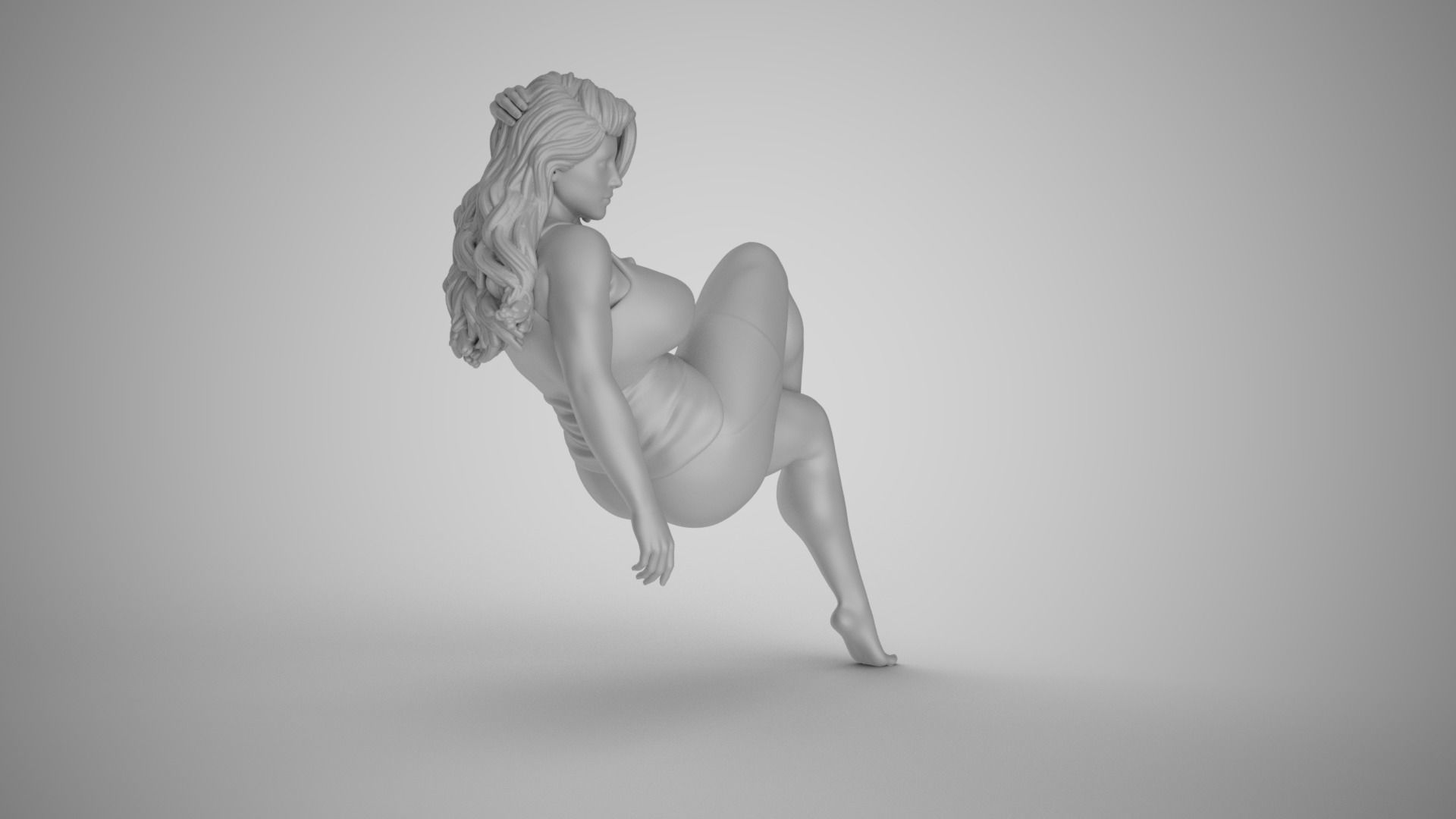 Overwhelmed Girl by Heat 3D print model_1