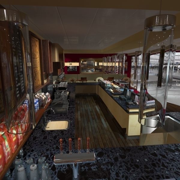 Cafe - Coffee - Restaurant Full Scene 3D model_7