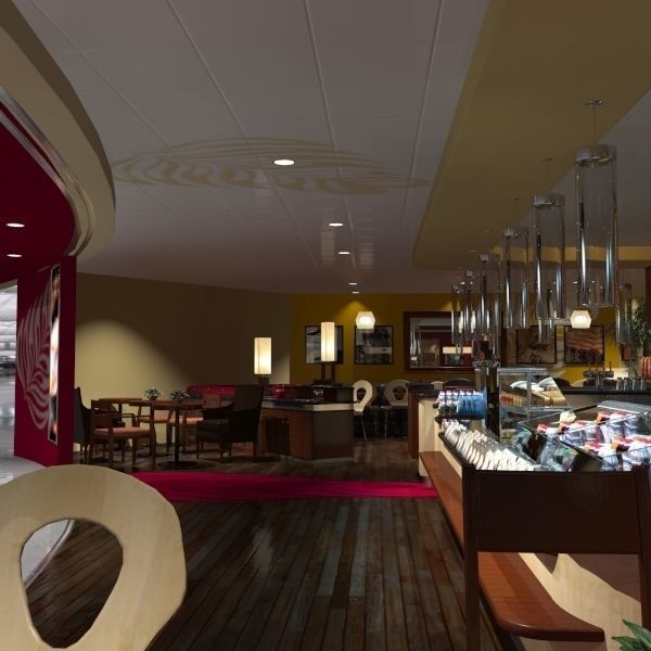 Cafe - Coffee - Restaurant Full Scene 3D model_4