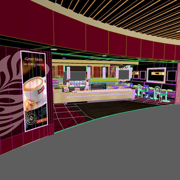 Cafe - Coffee - Restaurant Full Scene 3D model_10