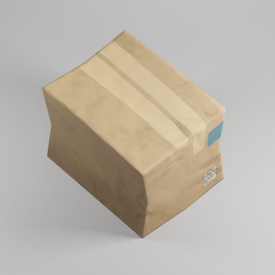 Cardboard Box Low Poly Low-poly 3D model_4