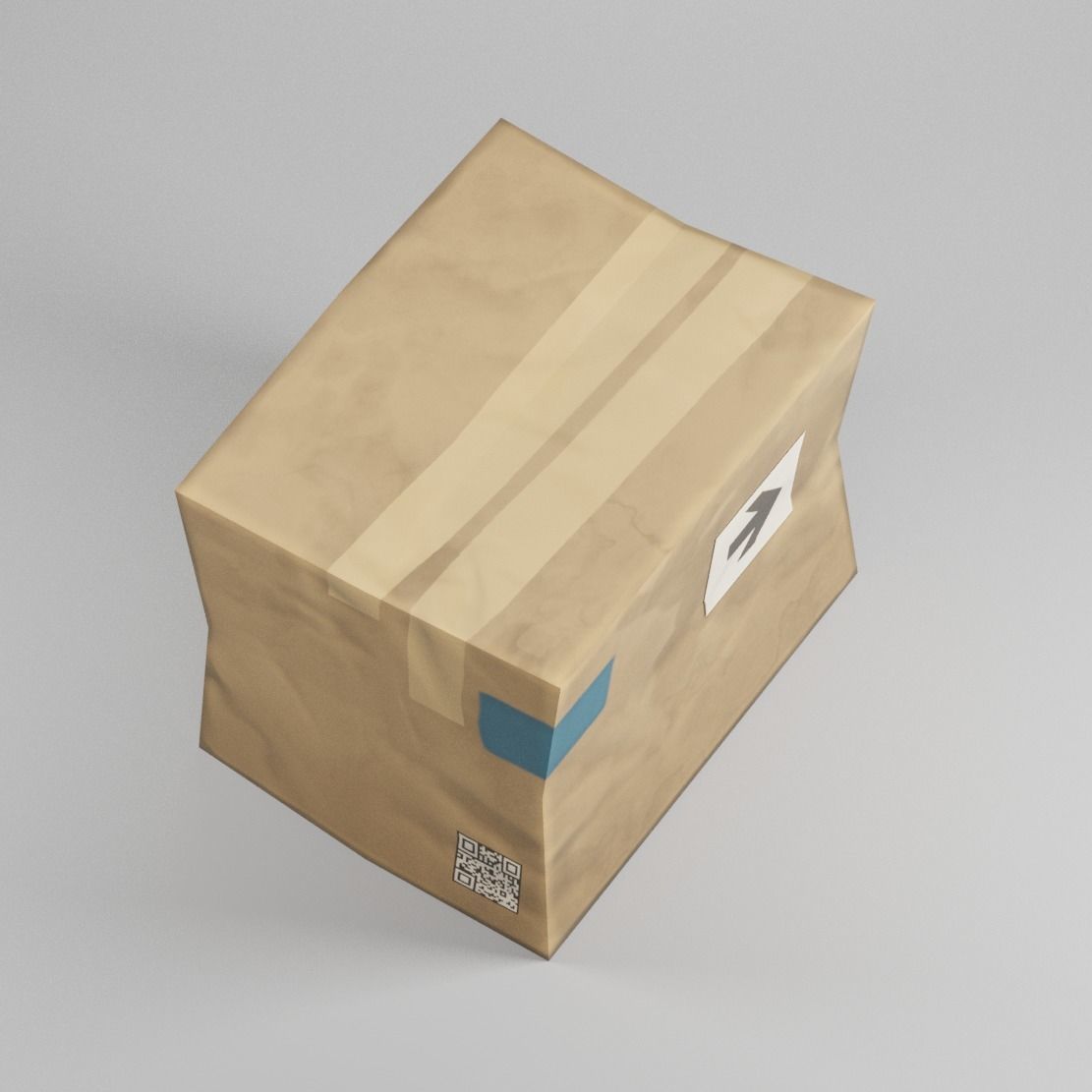 Cardboard Box Low Poly Low-poly 3D model_3