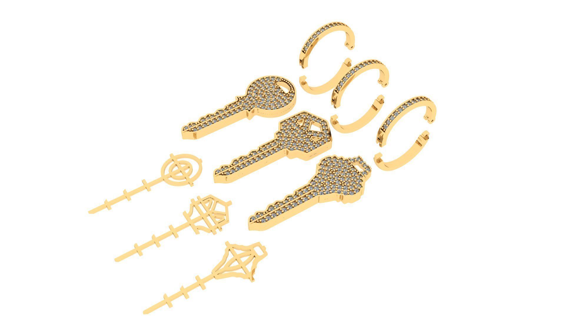 Key pendant 3D print model  3D print model_4