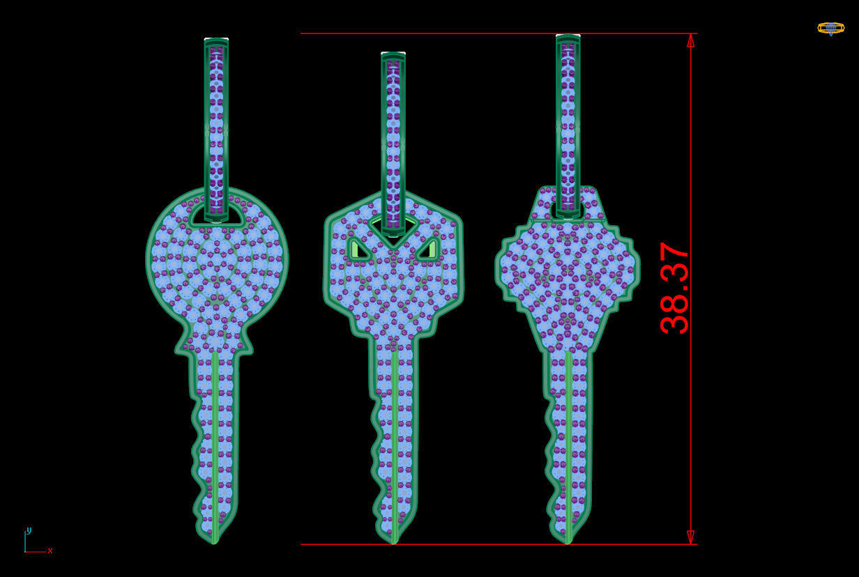 Key pendant 3D print model  3D print model_2