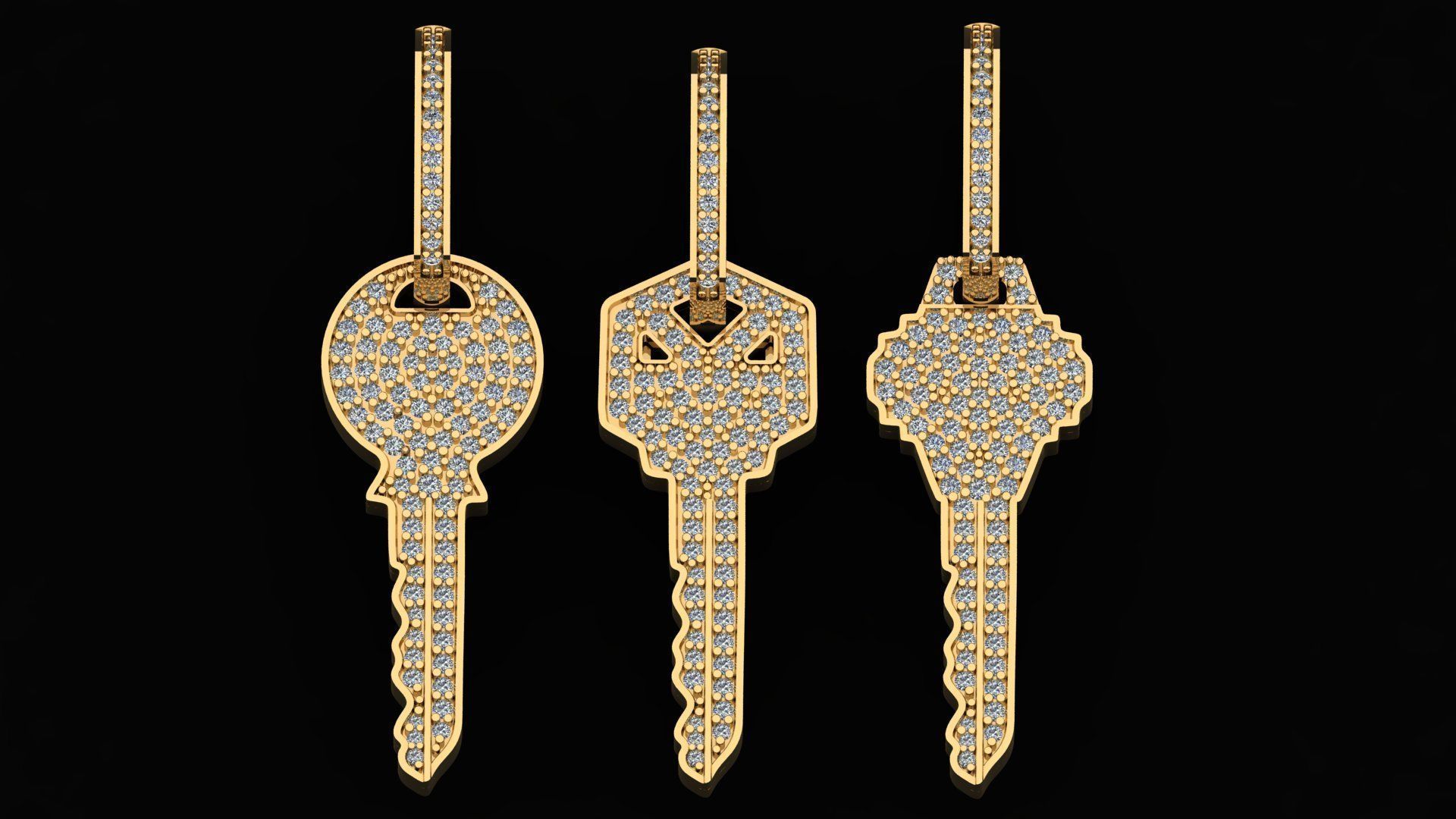 Key pendant 3D print model  3D print model_10