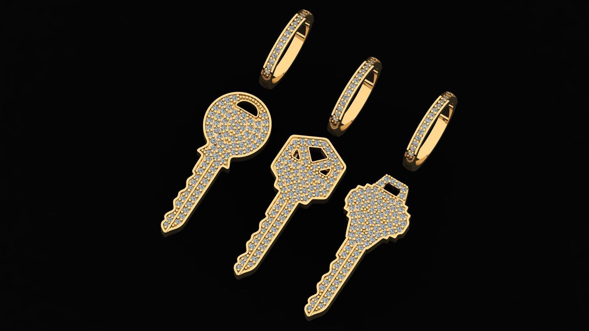 Key pendant 3D print model  3D print model_14