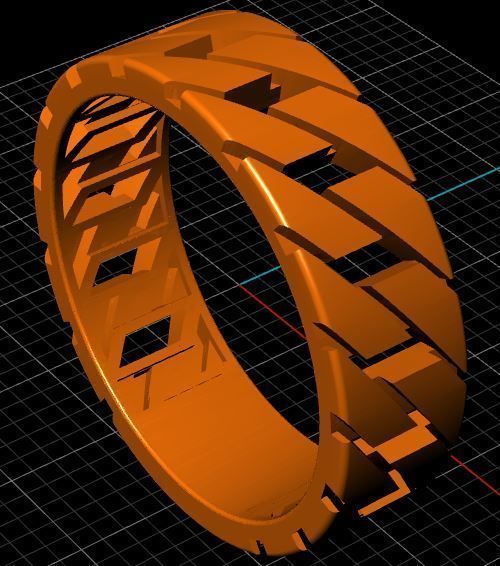 Woven ring 3D print model_8