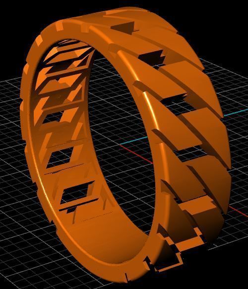 Woven ring 3D print model_12