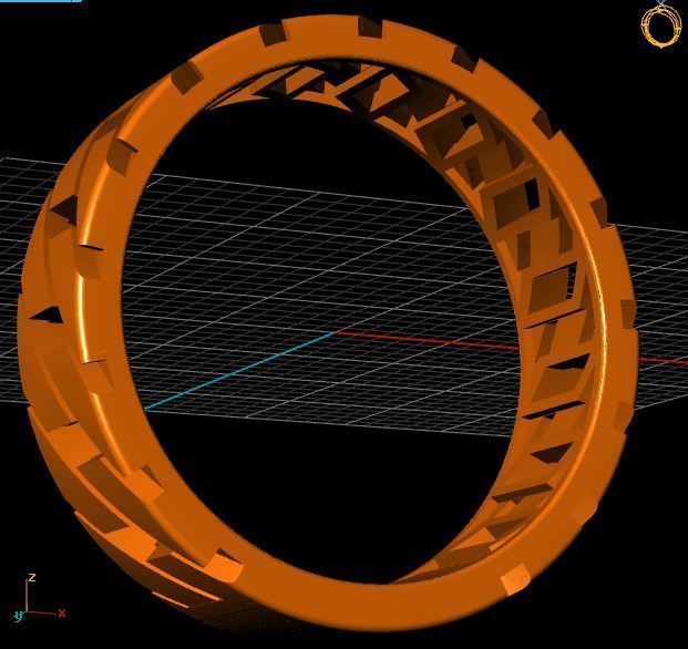 Woven ring 3D print model_7