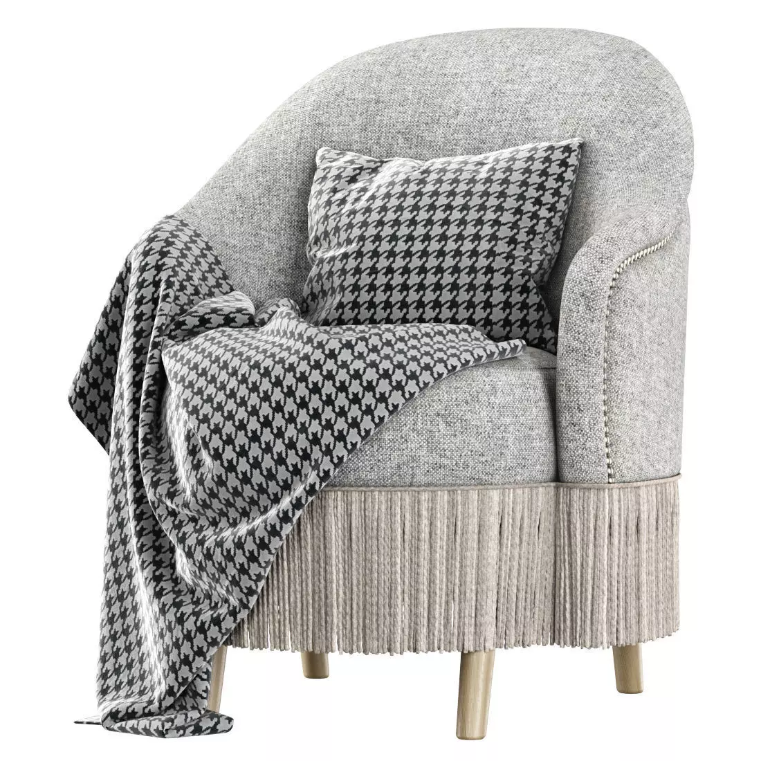 Amanda dining chair with plaid 3D model
