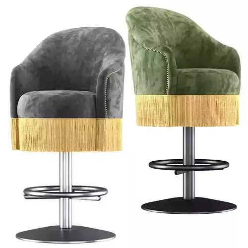 Amanda velour bar stool  3D model