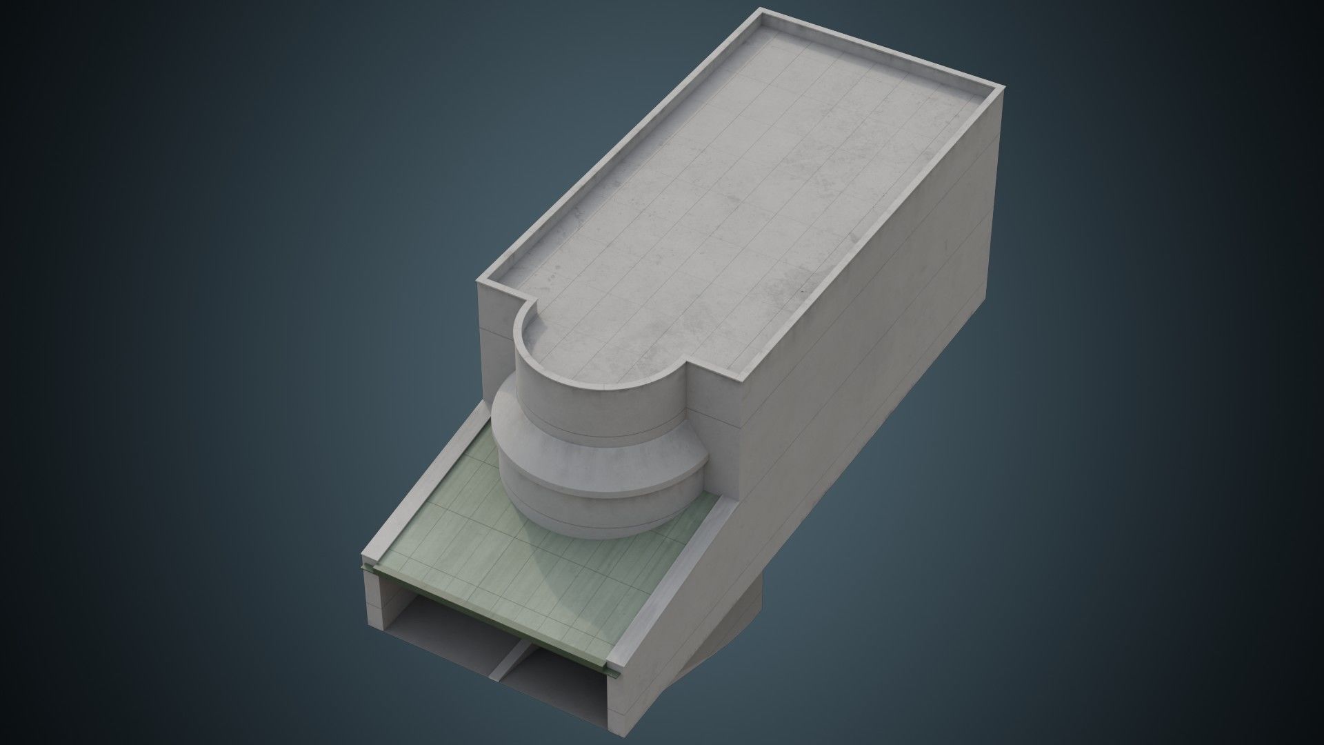 Building 8B Low-poly 3D model_2