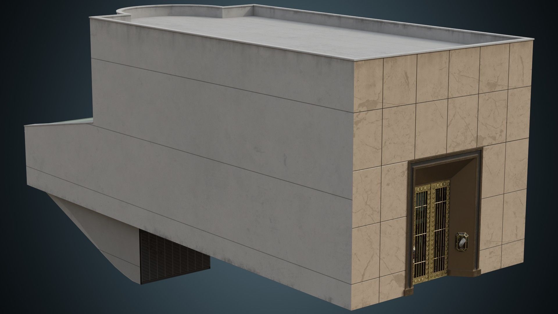 Building 8B Low-poly 3D model_1