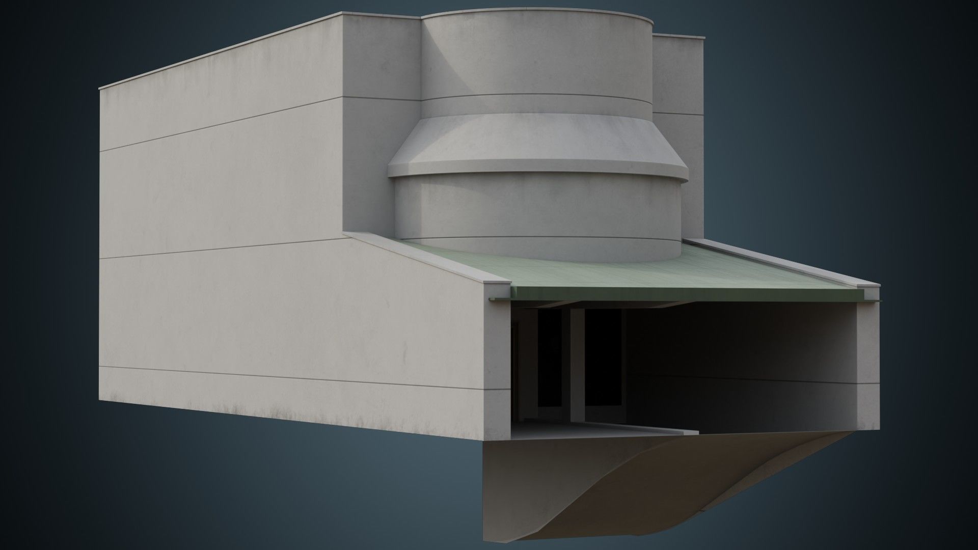Building 8B Low-poly 3D model_3