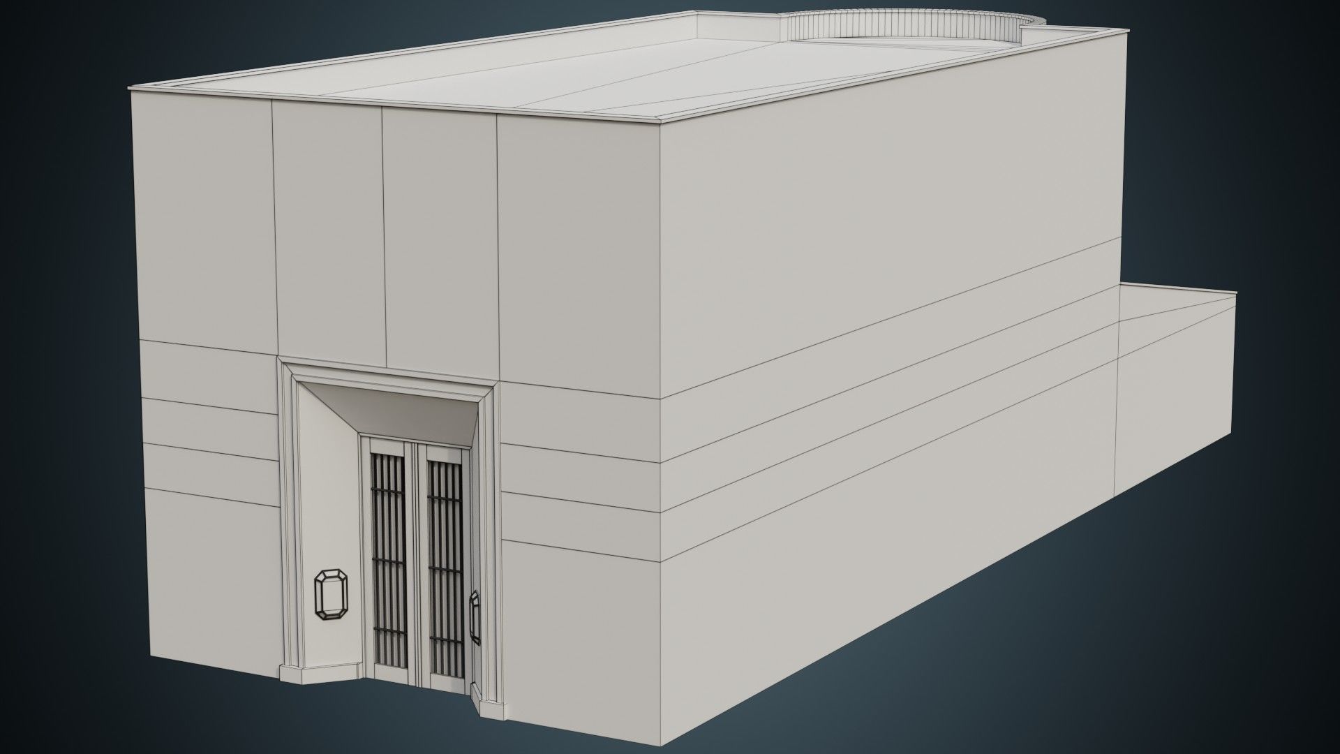 Building 8B Low-poly 3D model_7