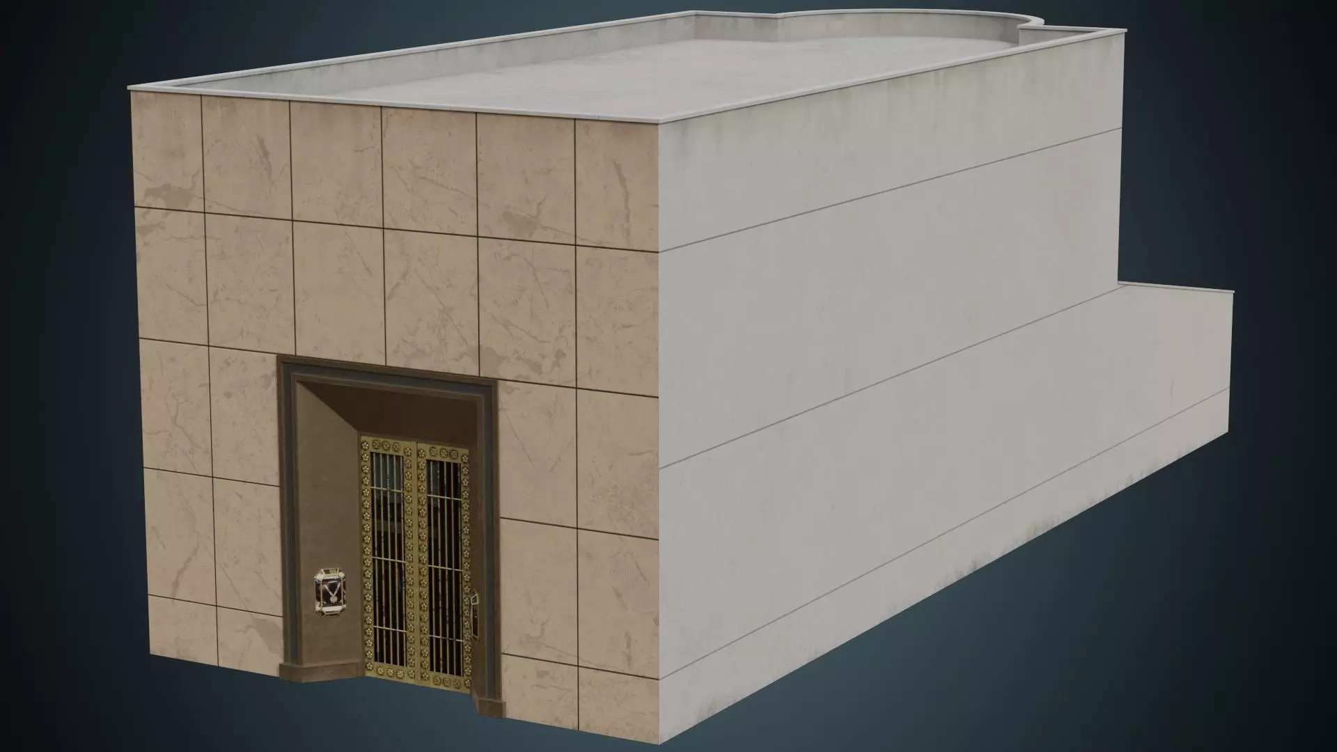 Building 8B Low-poly 3D model_0