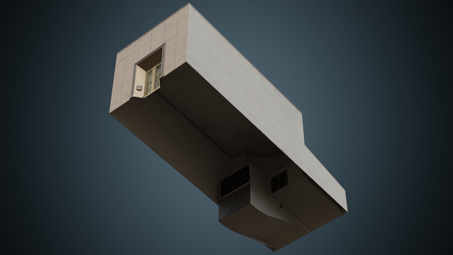 Building 8B Low-poly 3D model_4