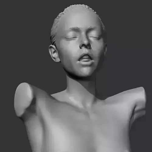 HD girl bust H 3D print model