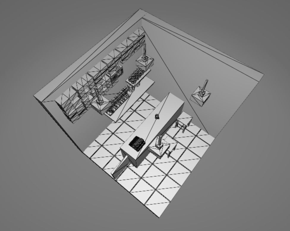 Low poly coffee shop Free low-poly 3D model_2