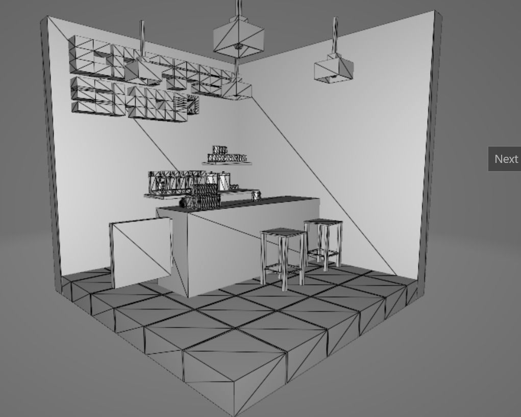 Low poly coffee shop Free low-poly 3D model_1