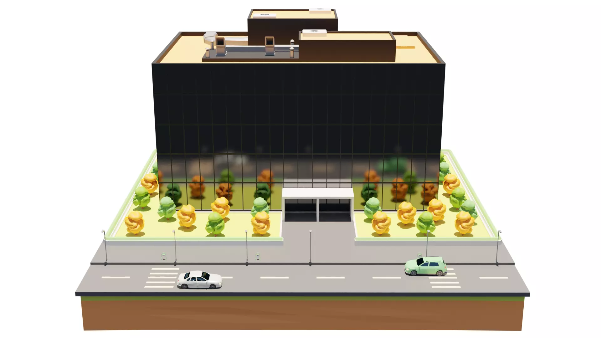 Lowpoly Company Building Low-poly 3D model