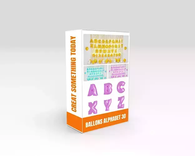 Balloons Alphabet 3D Low-poly 3D model