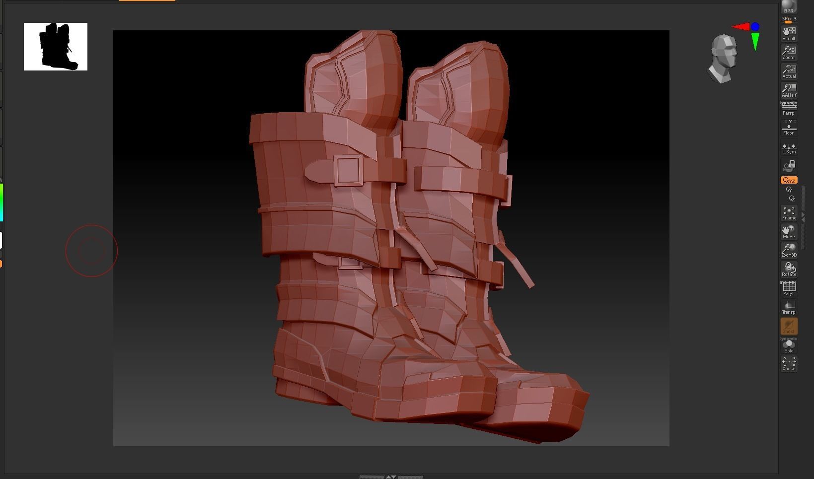 DTS-Model02-Boots1C armored boots - gold Low-poly 3D model_6