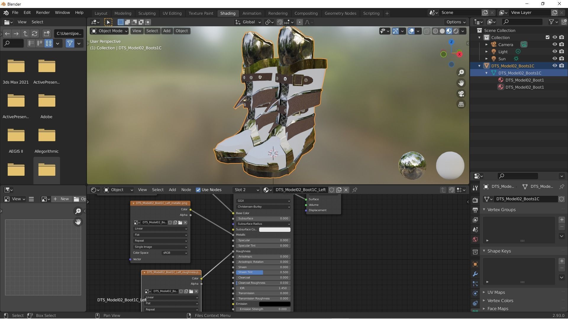 DTS-Model02-Boots1C armored boots - gold Low-poly 3D model_5