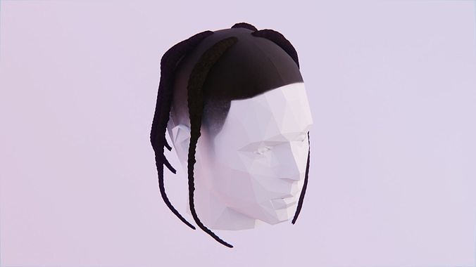 Pop Smoke Braids Low-poly 3D model