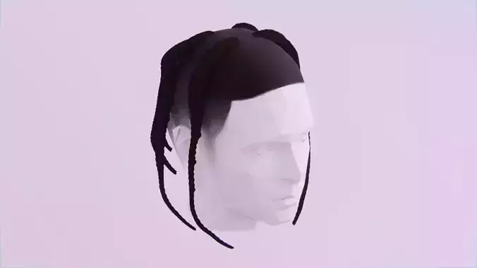 Pop Smoke Braids Low-poly 3D model