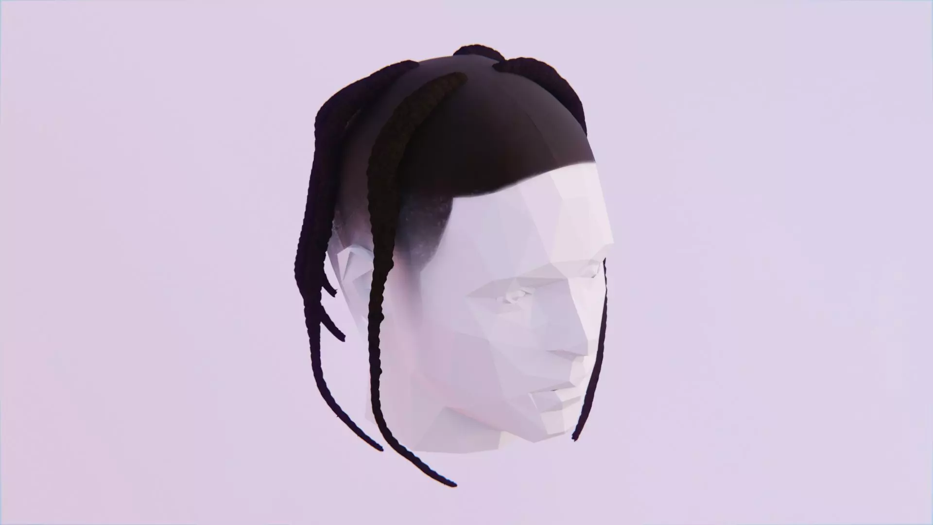 Pop Smoke Braids Low-poly 3D model_0