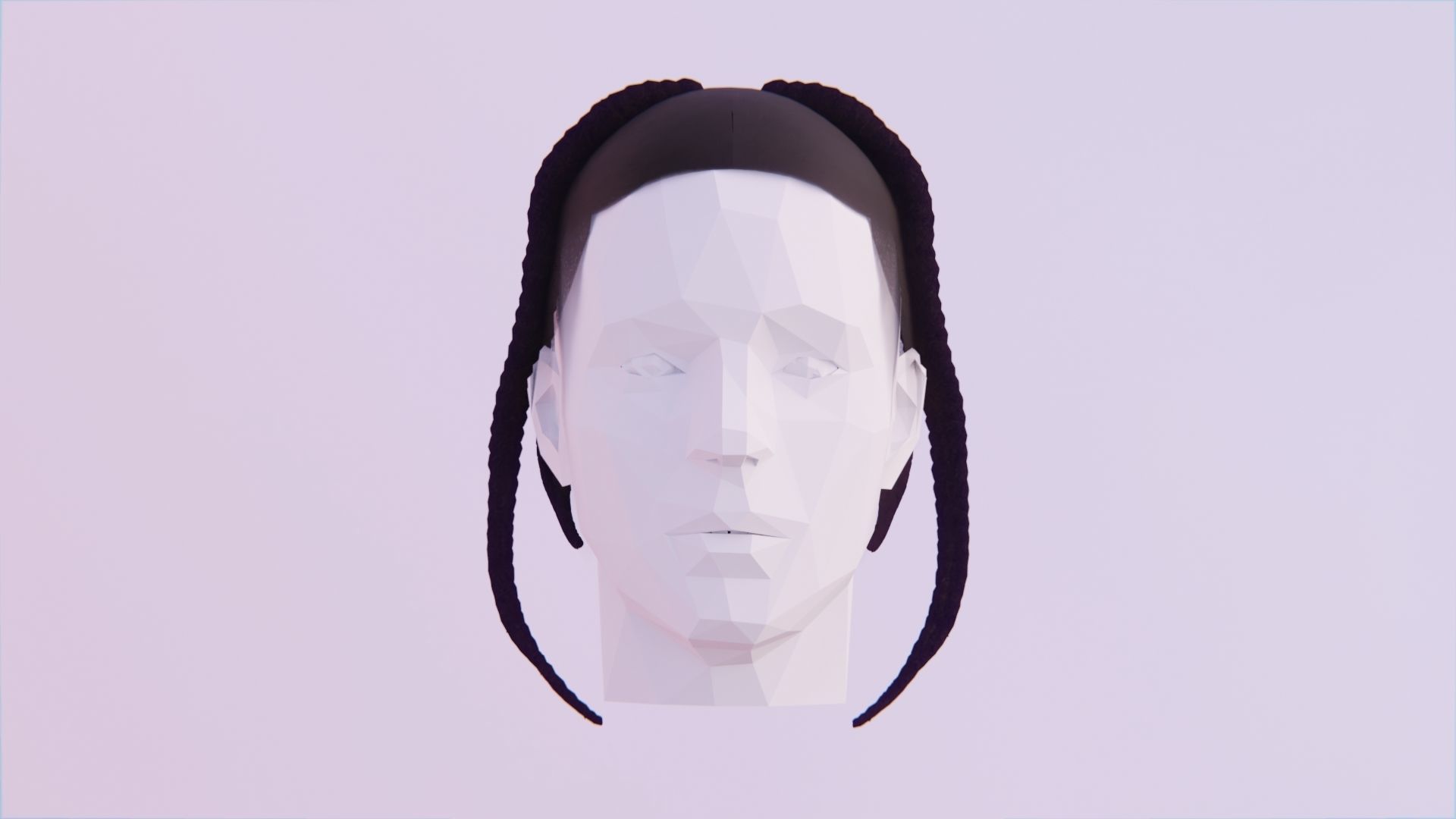 Pop Smoke Braids Low-poly 3D model_3